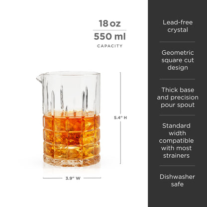 Highland Crystal Mixing Glass For the Home Bar