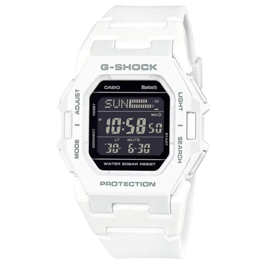 Casio G-Shock digital watch with white resin case and strap and black LCD display on Tampa Home & Garden Store