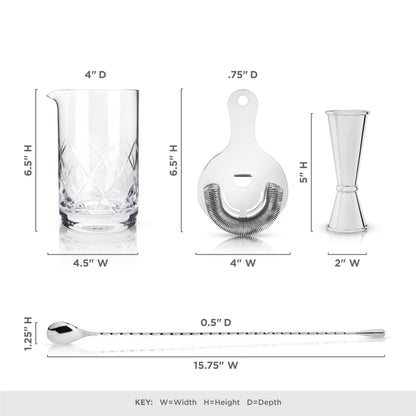 Harrison Barware Set With Glass And Jigger Kit