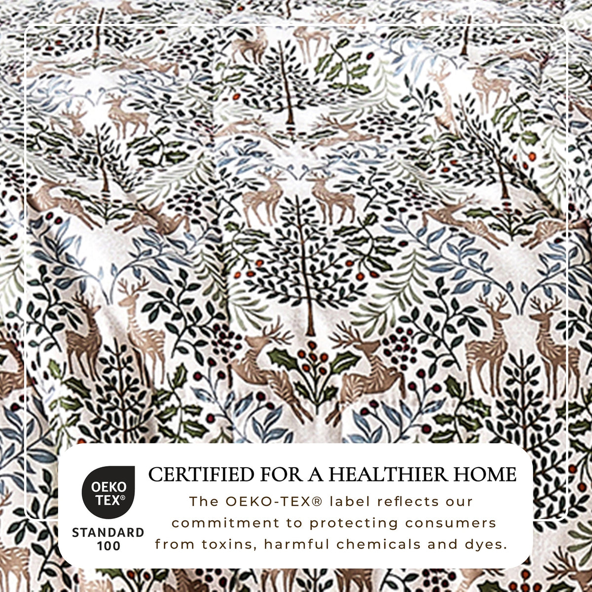 Reversible Christmas Comforter and Sham Set by Great Bay Home, Odette collection deer pattern on Tampa Home & Garden Store