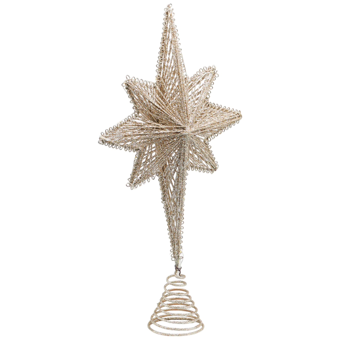 Golden Glow LED Star Tree Topper 16in with beaded gold finish by The Country Christmas Loft on Tampa Home & Garden Store