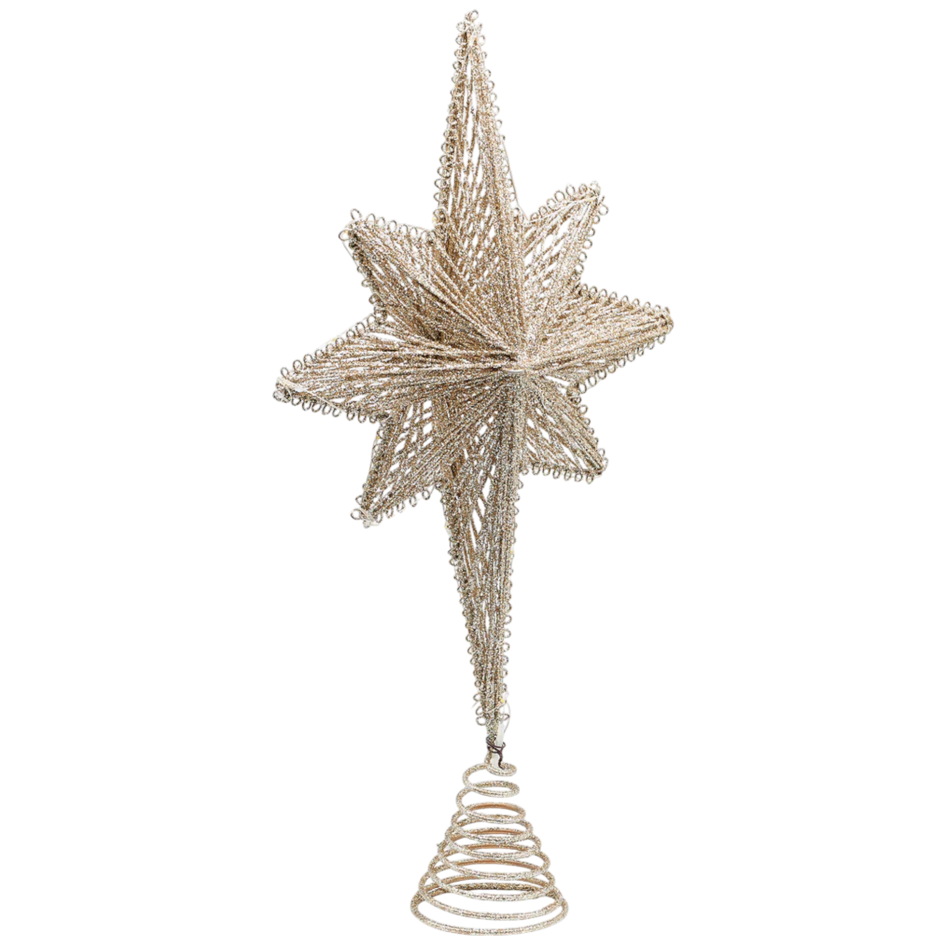 Golden Glow LED Star Tree Topper 16in with beaded gold finish by The Country Christmas Loft on Tampa Home & Garden Store
