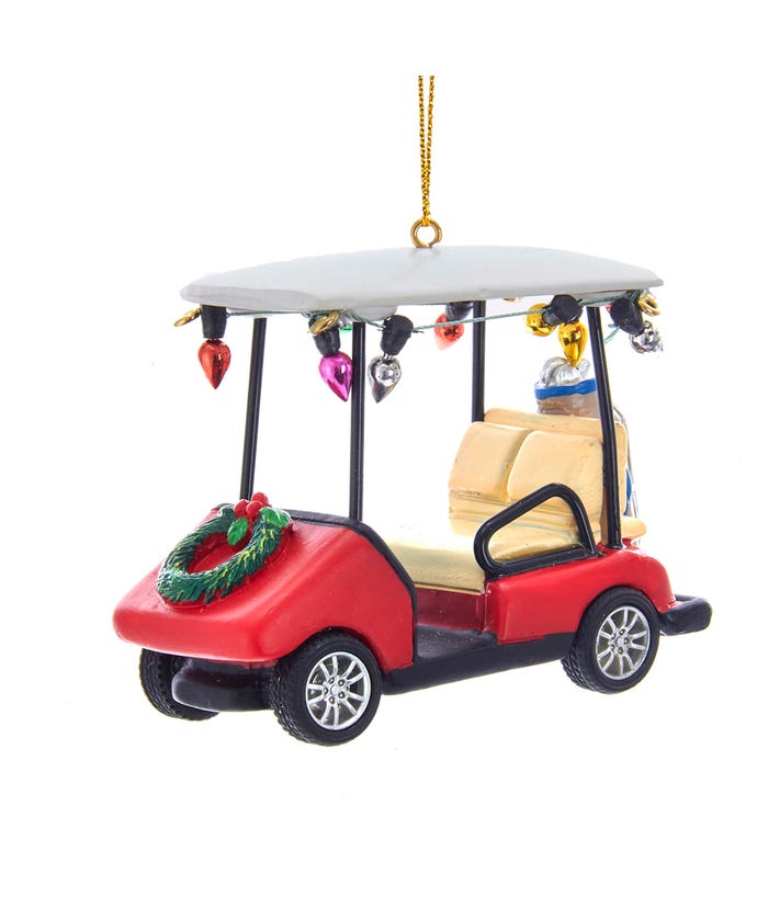 Carrito de golf con adorno de corona