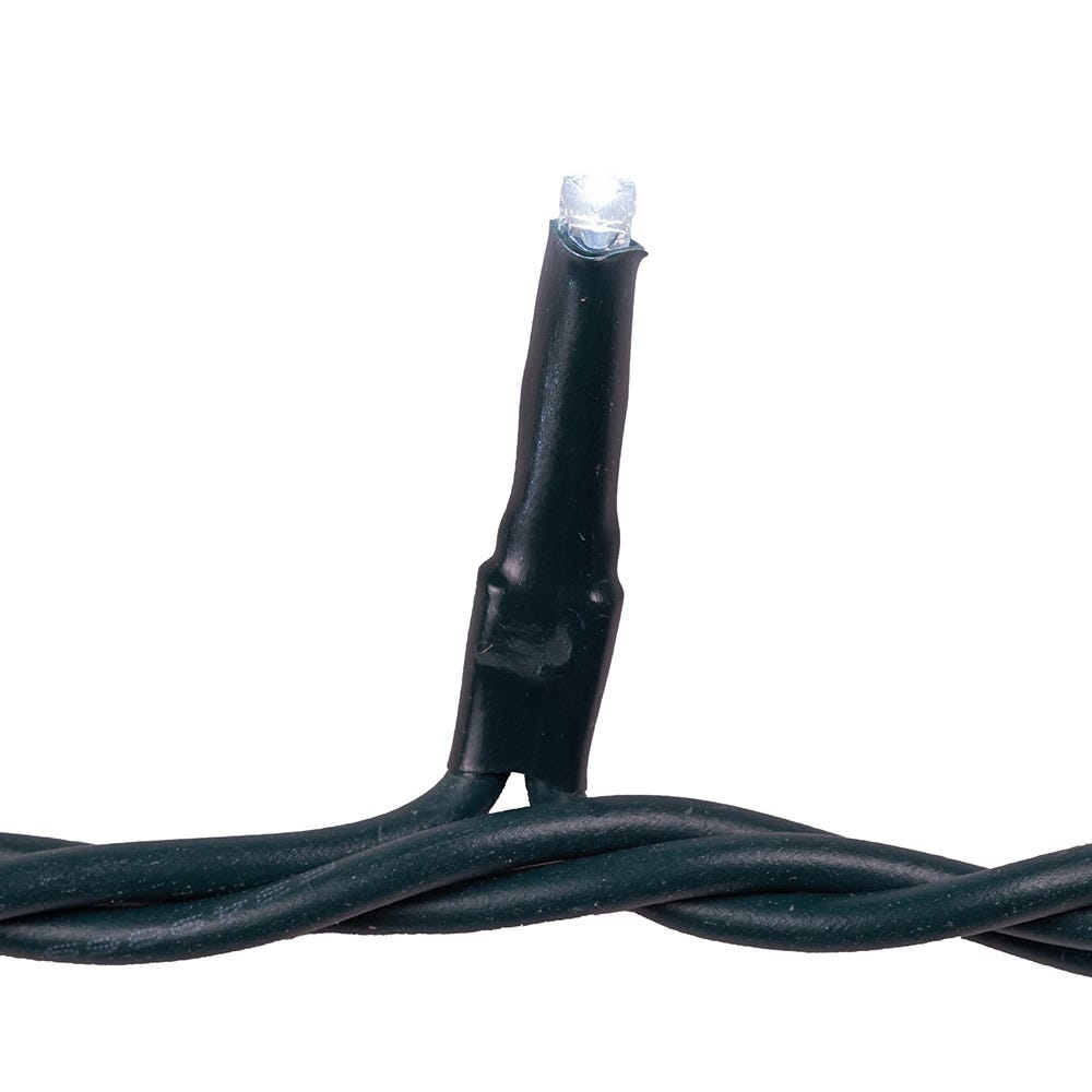 Cadena de luces LED de 300 luces y 3 mm con cable verde blanco frío