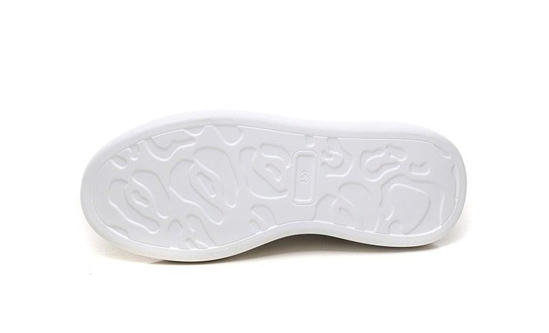 Stevvex white platform sneakers sole view casual lace-up walking shoe on Tampa Home & Garden Store
