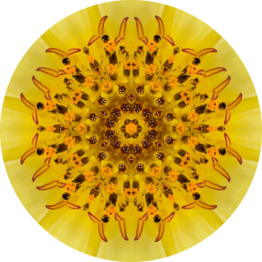 Geometric Flower Center, Yellow Flower Center DECOE-W-FC-0015, 6" Wood Flower Center - Tampa Home & Garden Store