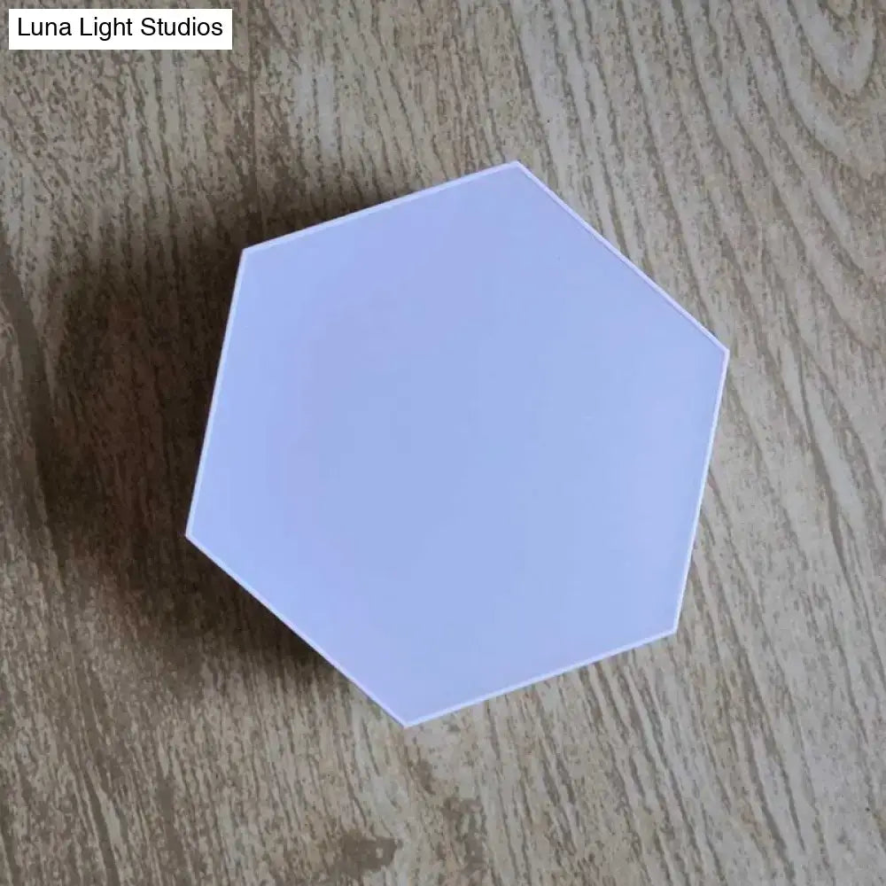 Decorbites hexagon LED wall lamp, white geometric bedroom wall light with Bluetooth control on Tampa Home & Garden Store