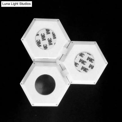 Hexagon LED wall lamp trio with Bluetooth app control for bedroom Decorbites on Tampa Home & Garden Store
