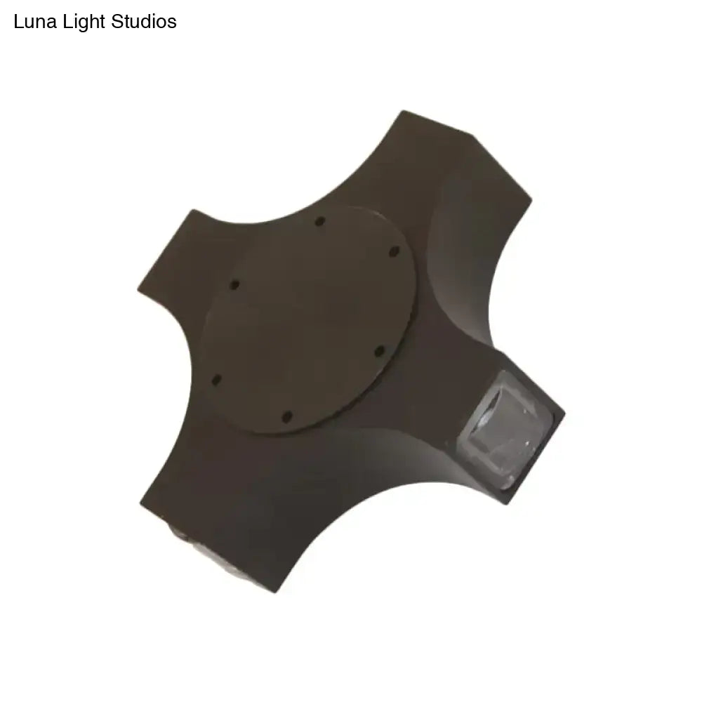 Bronze Geometric Wall Sconce by Decorbites with mounting plate and lantern-style light on Tampa Home & Garden Store