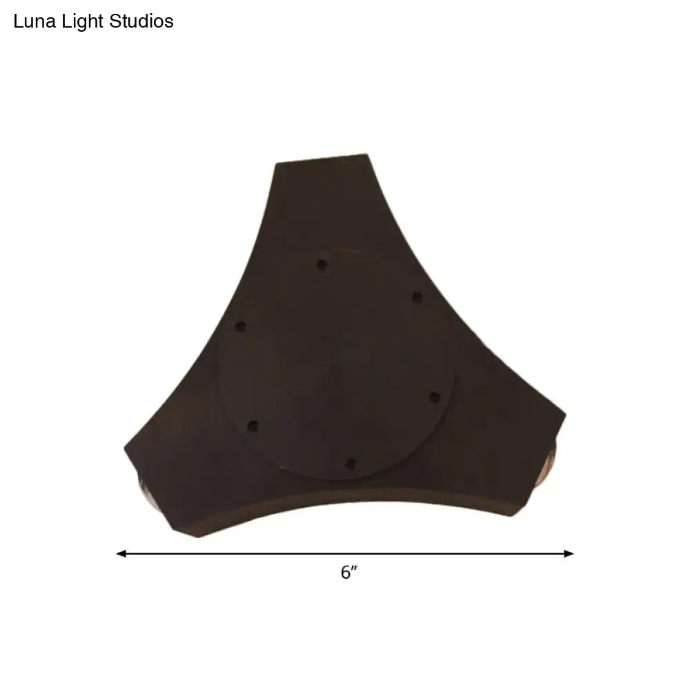 Bronze Geometric Wall Sconce, dark bronze finish with round mounting plate, 6 in wide on Tampa Home & Garden Store