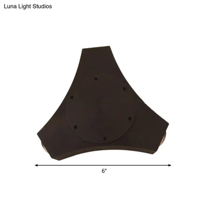 Bronze Geometric Wall Sconce, dark bronze finish with round mounting plate, 6 in wide on Tampa Home & Garden Store
