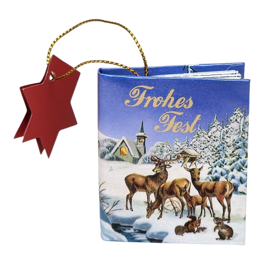 Popup Mini Book German Ornament - Frohes Fest Nature - Tampa Home & Garden Store