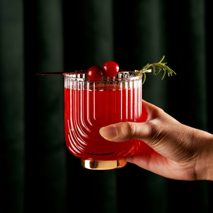 Gold Gatsby Double Old Fashioned Glass Set of 2