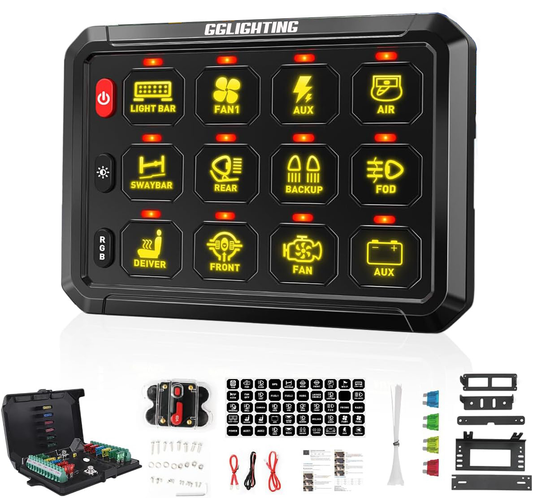 12-Gang Switch Panel With RGB And Remote Control Bluetooth App - Tampa Home & Garden Store