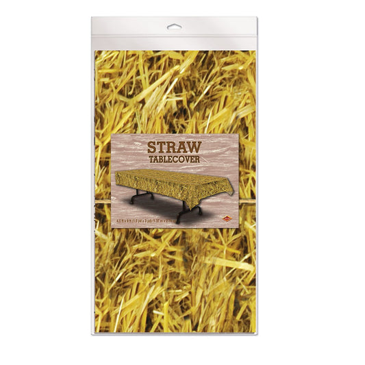 Straw Look Plastic Table Cover