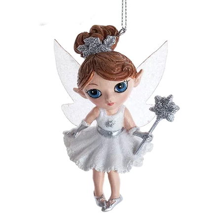 Silver Fairy Elves Ornament -