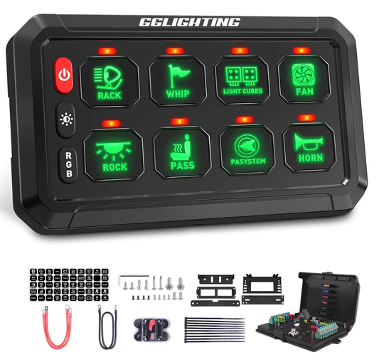 8-Gang Switch Panel With RGB And Remote Control Bluetooth App - Tampa Home & Garden Store