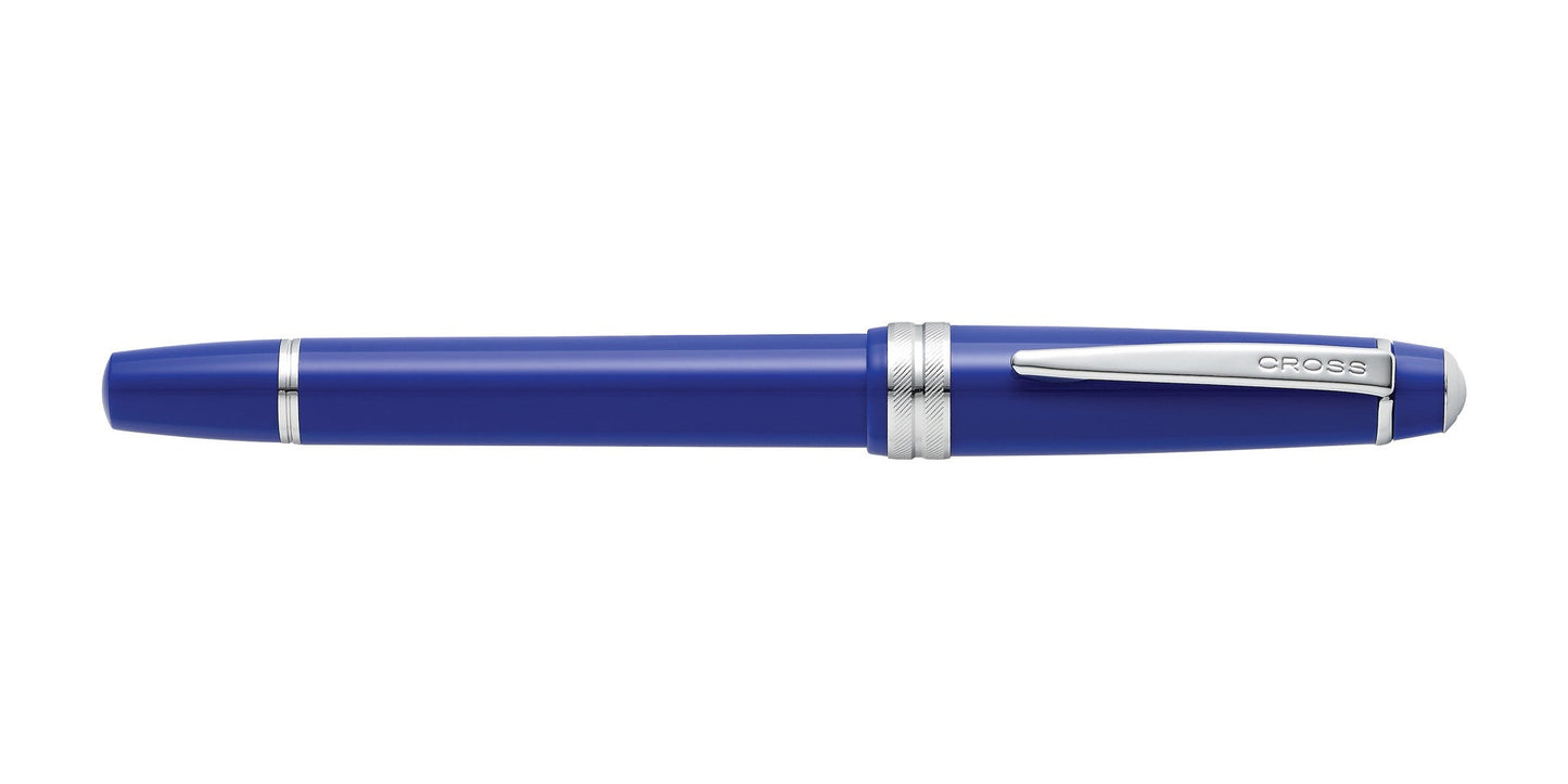 Bailey Light Polished Blue Resin Extra-Fine Nib Fountain Pen with Cross clip on Tampa Home & Garden Store