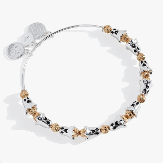 Ghost Beaded Bangle bracelet with silver ghost charms and gold-tone beads by Alex and Ani on Tampa Home & Garden Store