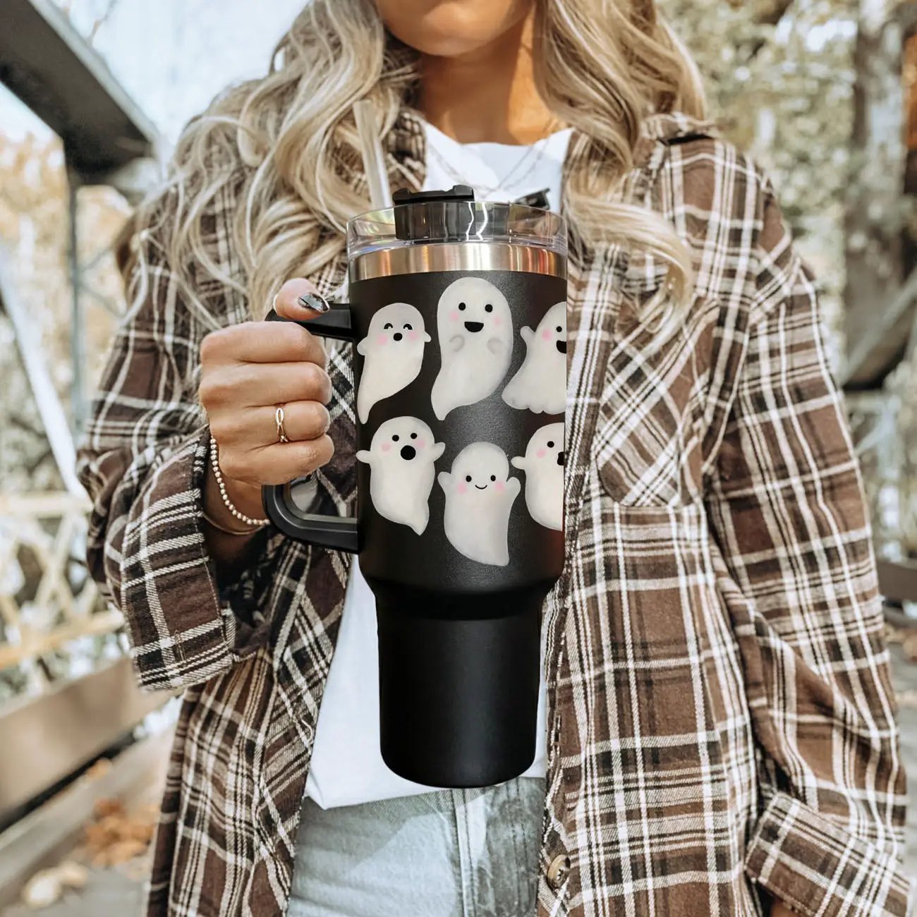 Ghosts 40oz Tumbler for Spooky Season Fun