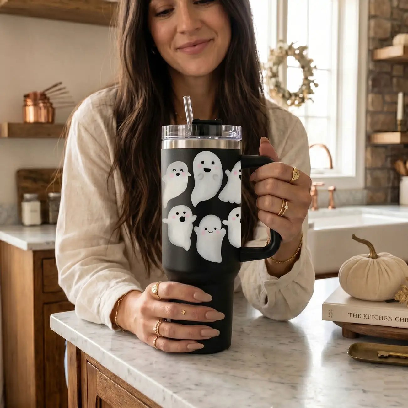 Ghosts 40oz Tumbler for Spooky Season Fun