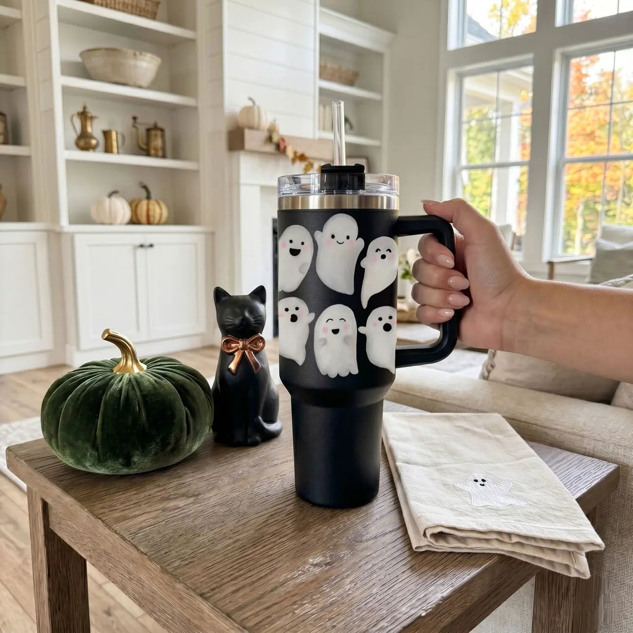 Ghosts 40oz Tumbler for Spooky Season Fun
