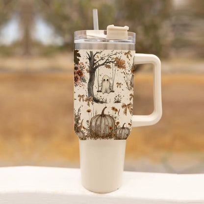 Boho Spooks 40oz Tumbler for Fall Ghosts and Bows