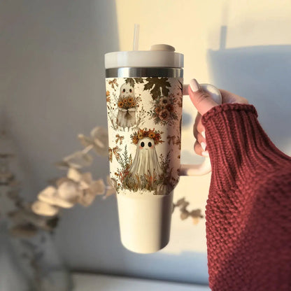 Boho Spooks 40oz Tumbler for Fall Ghosts and Bows