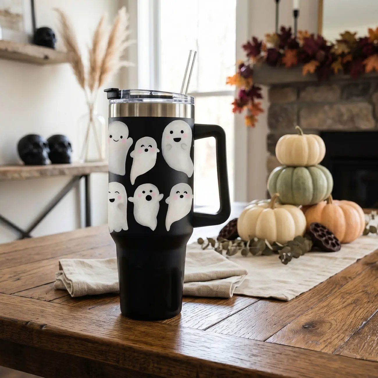Ghosts 40oz Tumbler for Spooky Season Fun