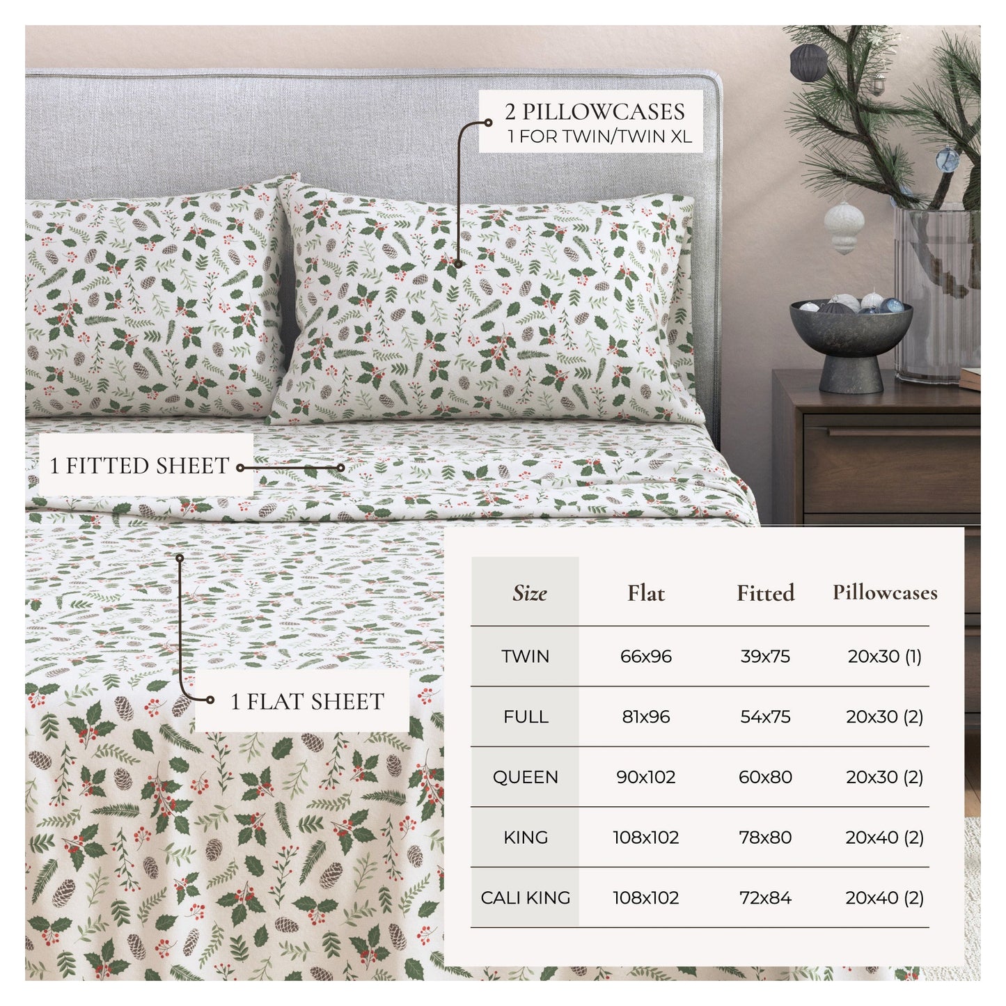 Turkish Cotton And Christmas Flannel Sheet Set