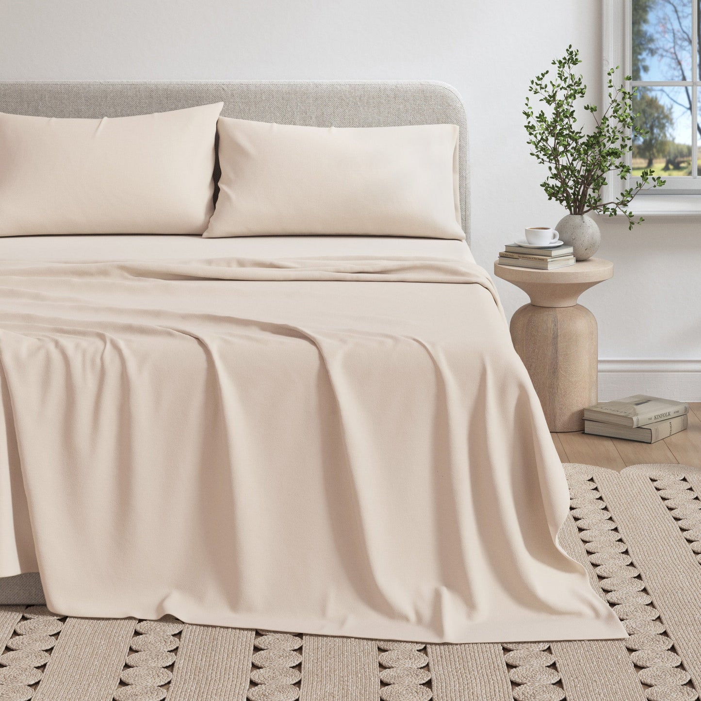 Heathered Jersey and Cotton Blend Bed Sheets