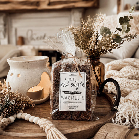 Waxmelt Gia Roma Gingerbread Spiced Latte XL wax melts in a clear bag on Tampa Home & Garden Store