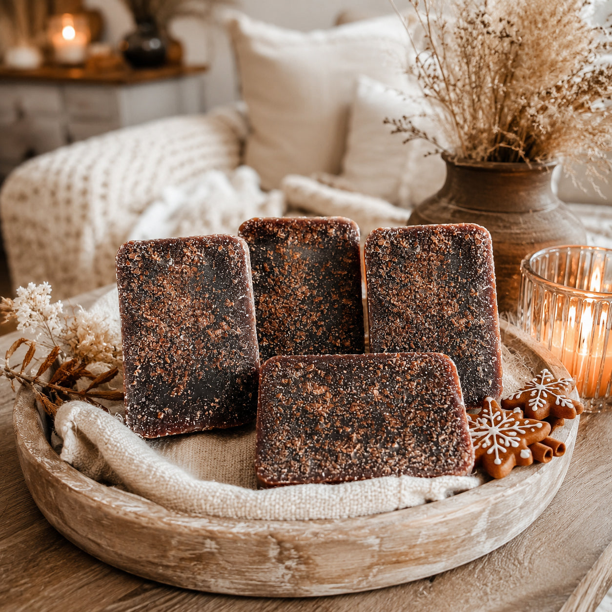 Gia Roma Gingerbread Spiced Latte XL wax tarts, 5 pieces, dark brown speckled surface on Tampa Home & Garden Store
