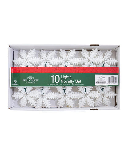 Juego de luces de copo de nieve blanco de 10 luces