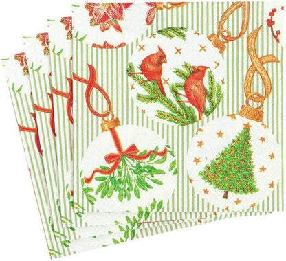 Serviettes de cocktail en papier à motifs botaniques