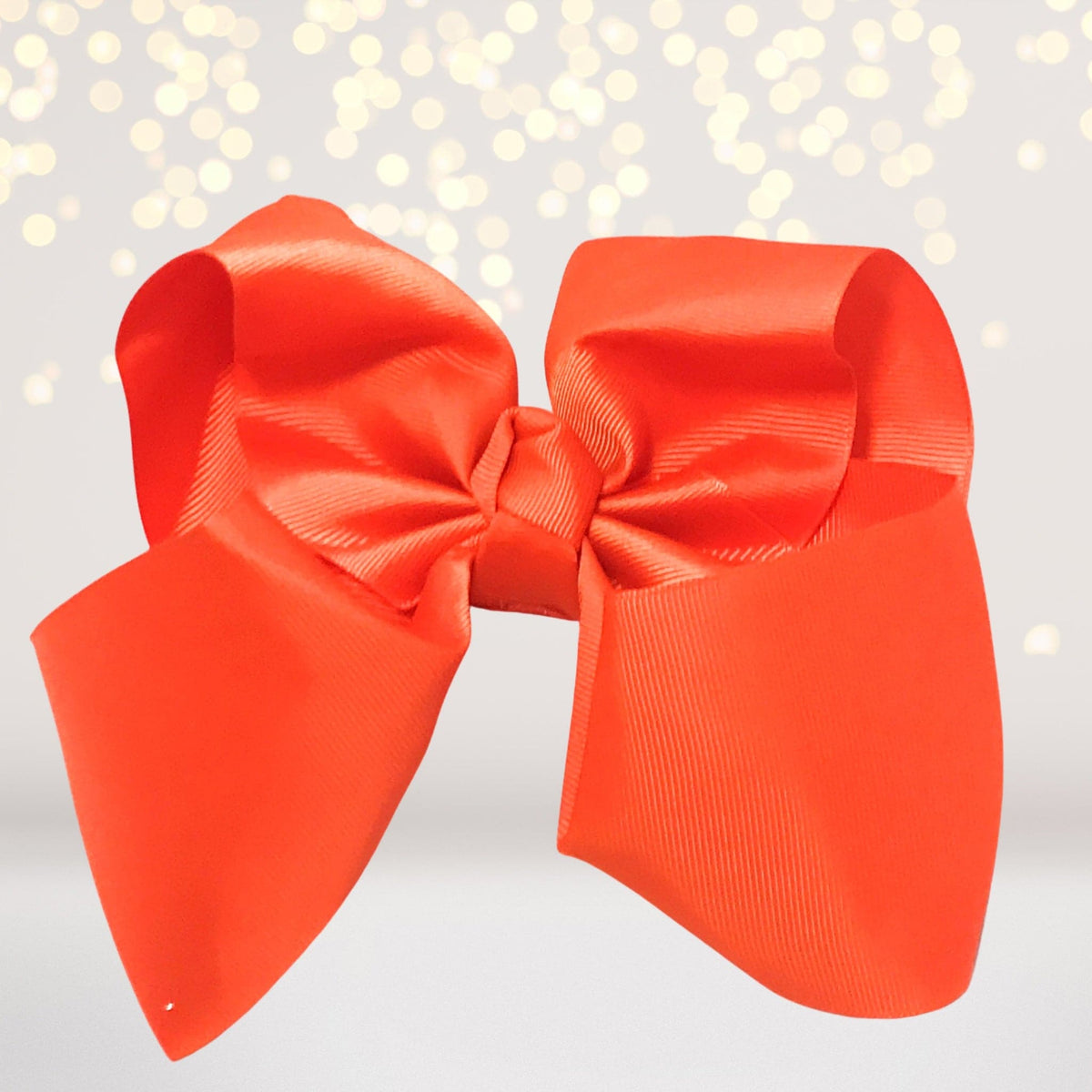 Girls 8 Inch Wide orange satin hair bow on alligator clip by Chicky Chicky Bling Bling on Tampa Home & Garden Store