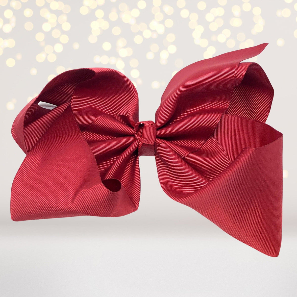 Girls 8 Inch Wide Basic Hair Bow on Alligator Clip red satin ribbon on Tampa Home & Garden Store
