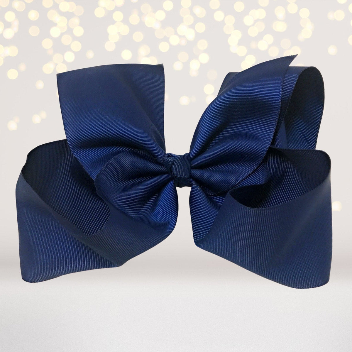 Girls 8 Inch Wide Basic Hair Bow on Alligator Clip navy blue grosgrain on Tampa Home & Garden Store