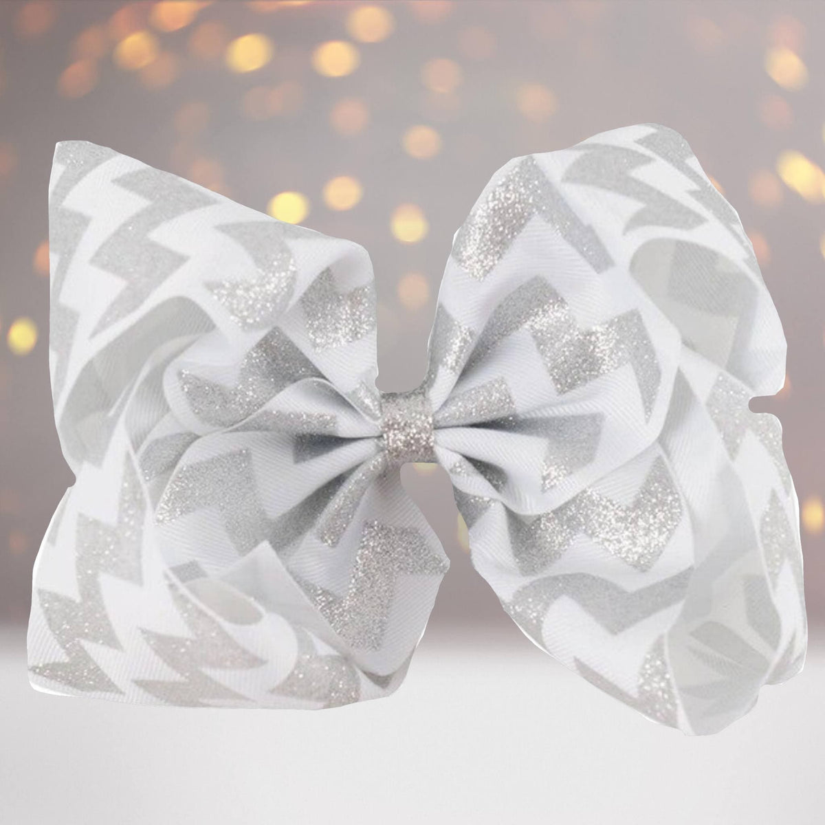 Girls Glitter Chevron Hair Bow pair by Chicky Chicky Bling Bling in chevron glitter on Tampa Home & Garden Store