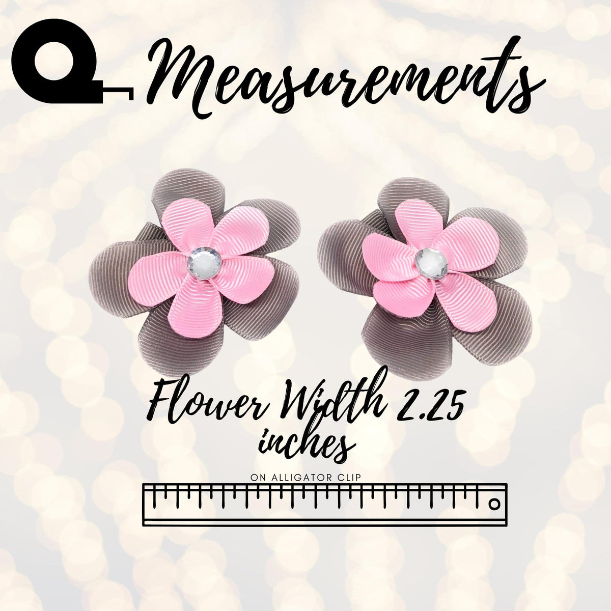 Girls double-layer flower hair clip set with brown outer petals and pink centers, 2 pcs on Tampa Home & Garden Store