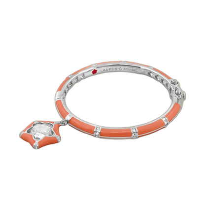 Girls Stackable Star Charm Bangle with orange enamel and silver accents Lauren G Adams on Tampa Home & Garden Store