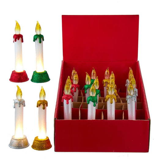 Bougie lumineuse LED pailletée de 15 cm -