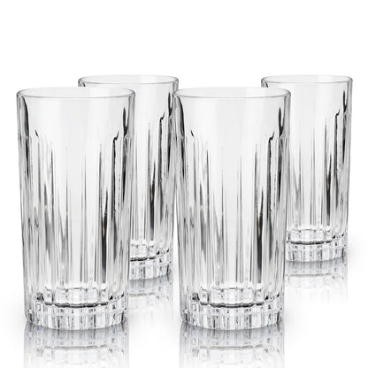 Premium Italian Crystal Highball Glasses Set of 4