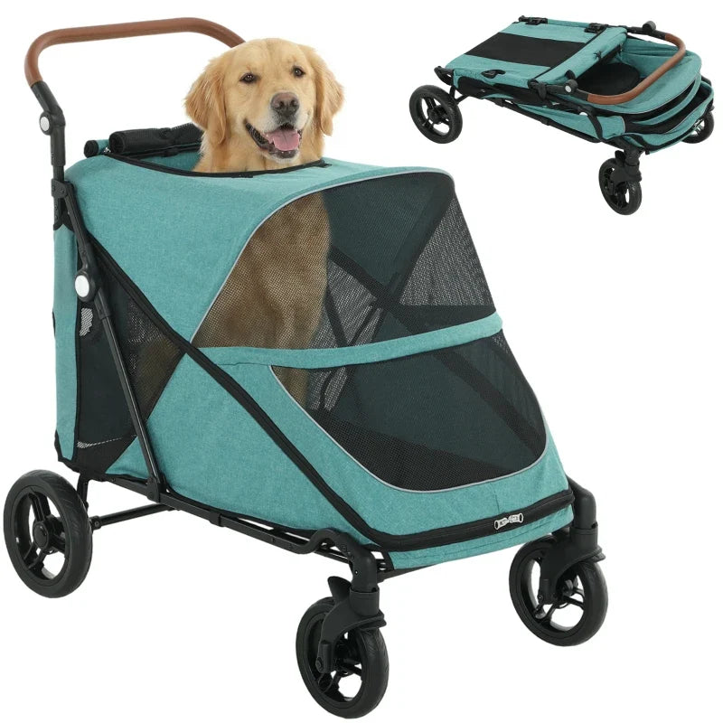 Pet Stroller for large dogs by Furr Baby Gifts, teal with mesh and all-terrain suspension on Tampa Home & Garden Store