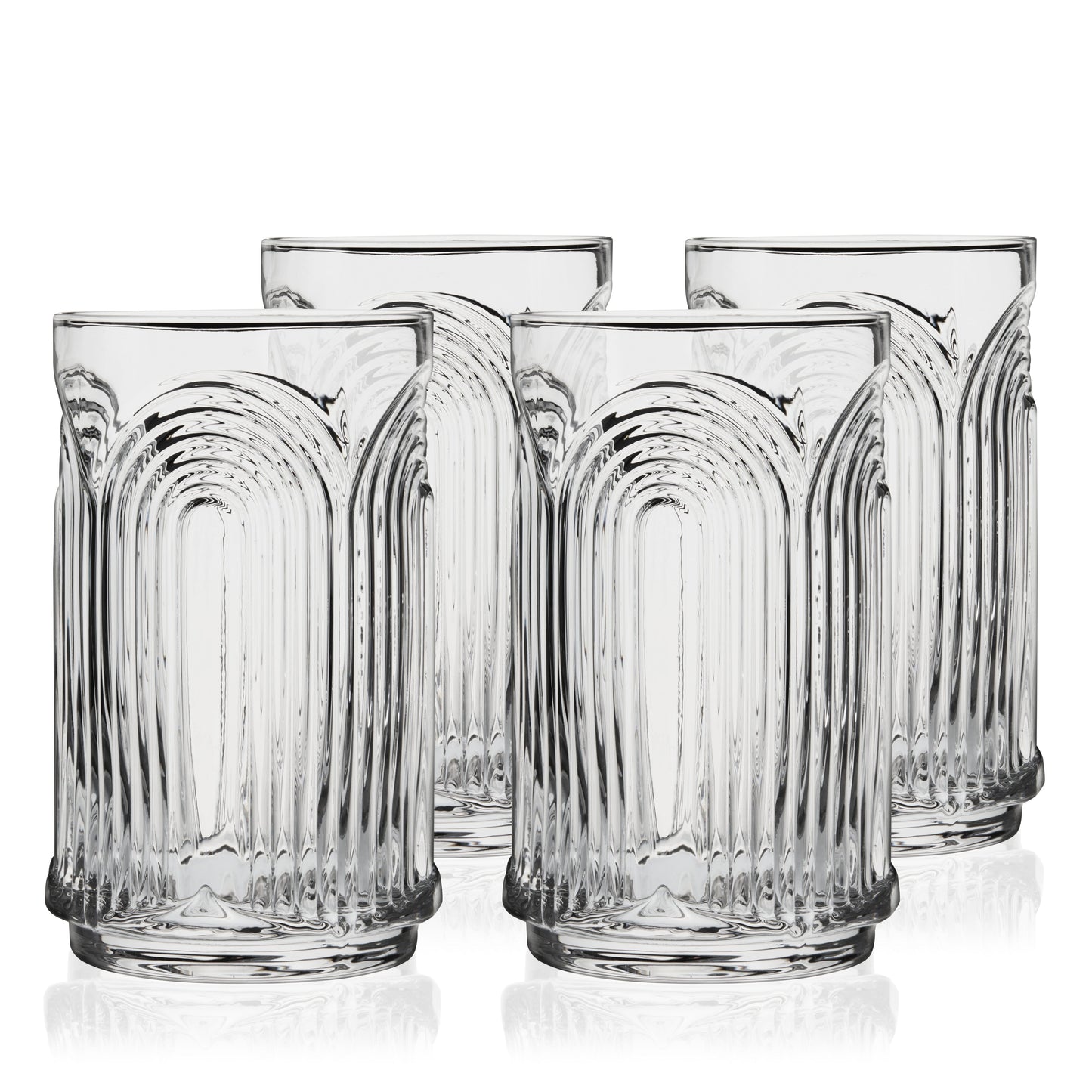Art Deco Crystal Highball Glasses and Set of 4