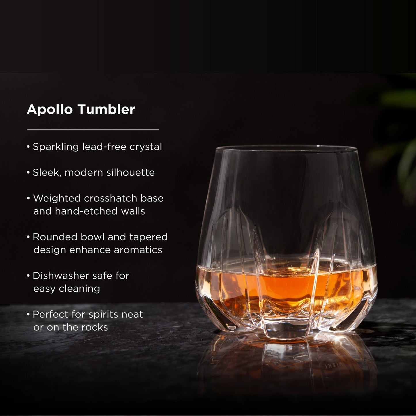 Apollo And The Hand Etched Clear Glass Tumbler