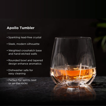 Apollo And The Hand Etched Clear Glass Tumbler