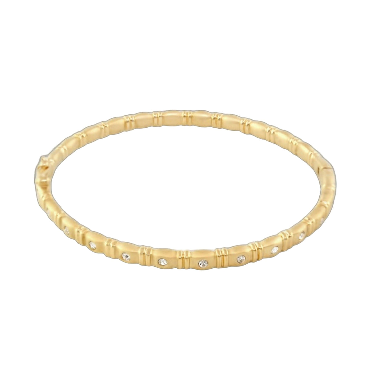 Pave Stackable Bangle with Cubic Zirconia Gold