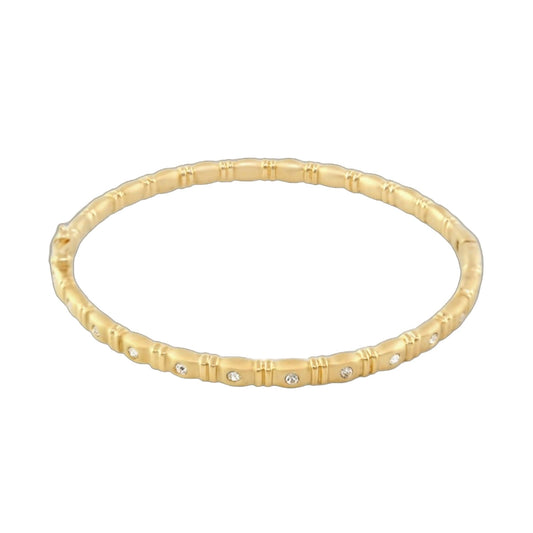 Pave stackable gold-tone bangle bracelet with crystal accents on Tampa Home & Garden Store