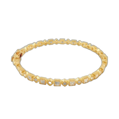 Glamour pave stackable bangle framed station gold tone bracelet with square crystals on Tampa Home & Garden Store